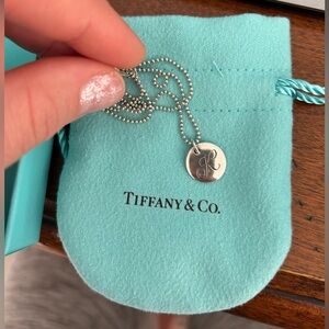 Tiffany Sterling Silver Initial Necklace “K”